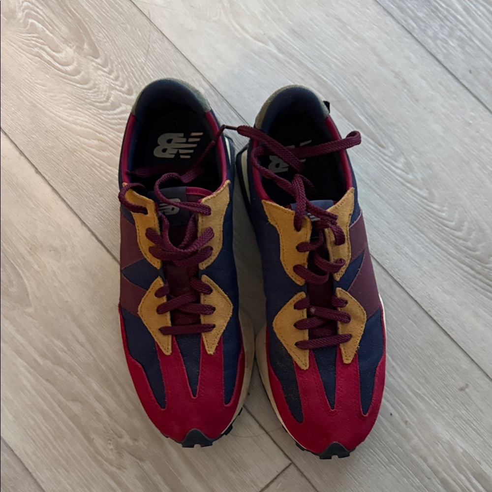 New Balance Multicolor Suede & Mesh Sneakers - Red Navy Mustard